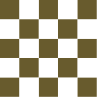 A chess board with black and brown squares.