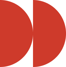 Red circular shapes forming a divided circle on a solid background, reminiscent of new homes in DFW.