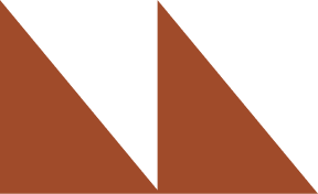 Brown parallelogram split diagonally on a black background, symbolizing new homes in Mansfield TX.