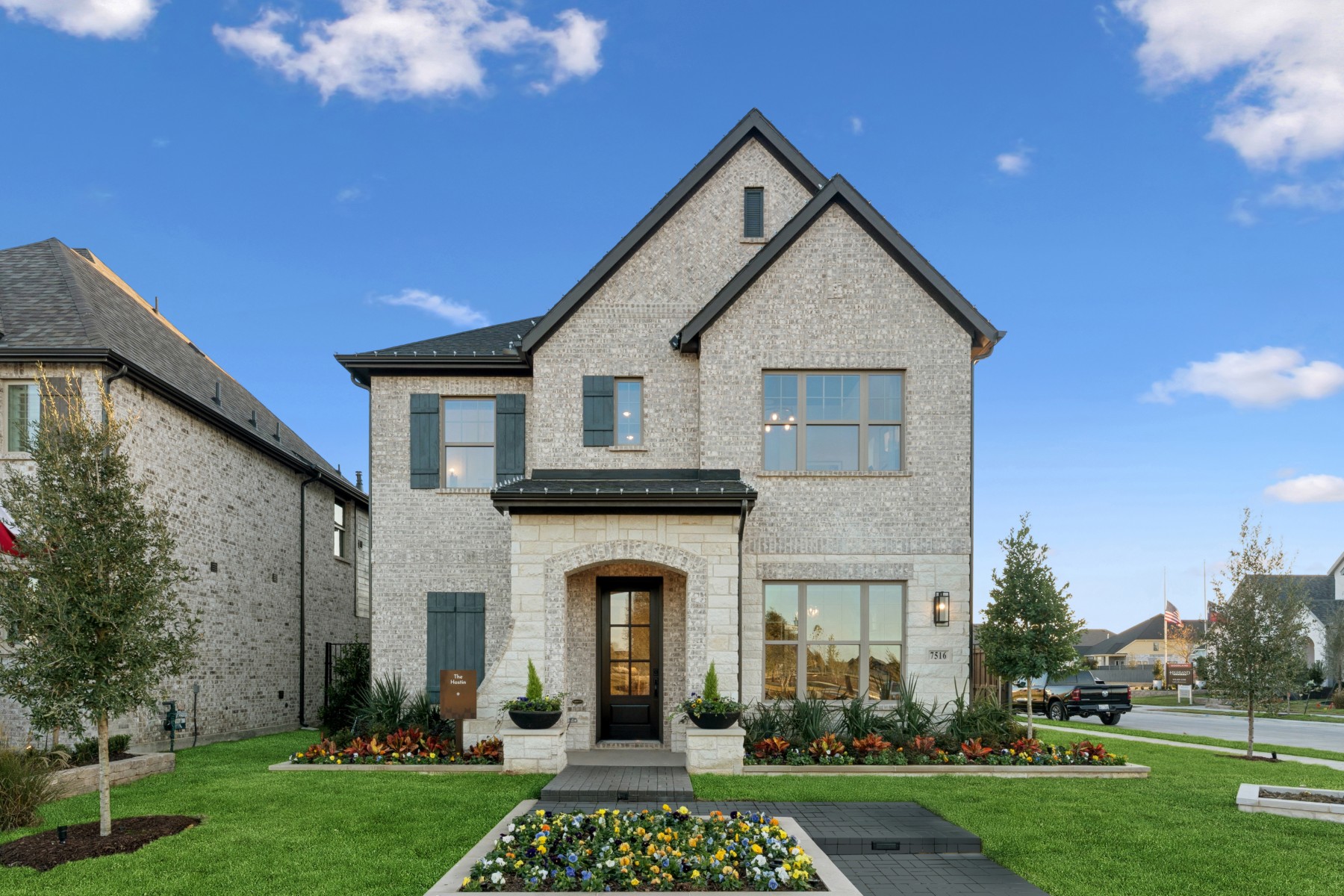 Exterior view of the Hastin model by David Weekley Homes