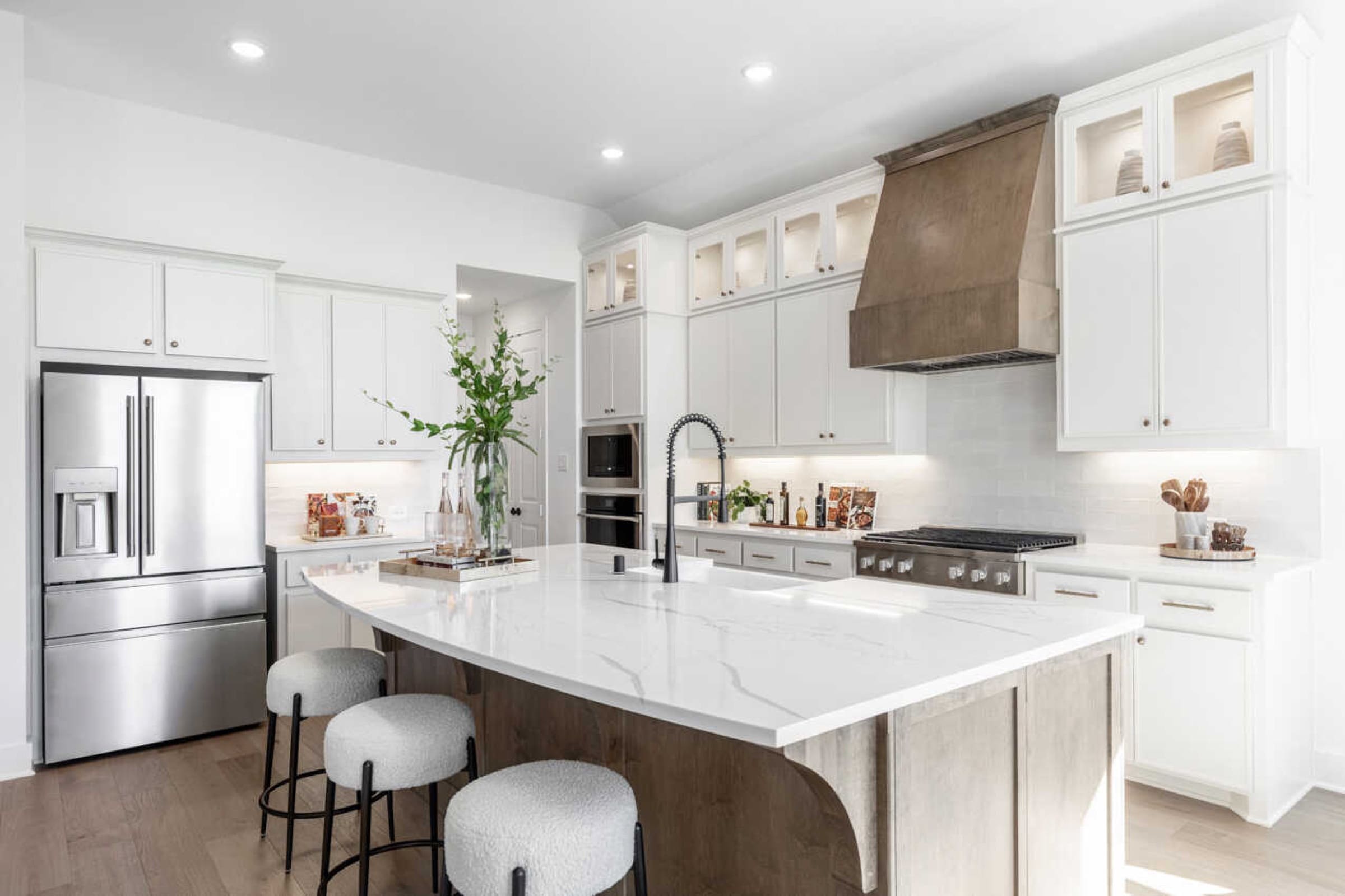 A bright, open kitchen inside a new Goodland model home
